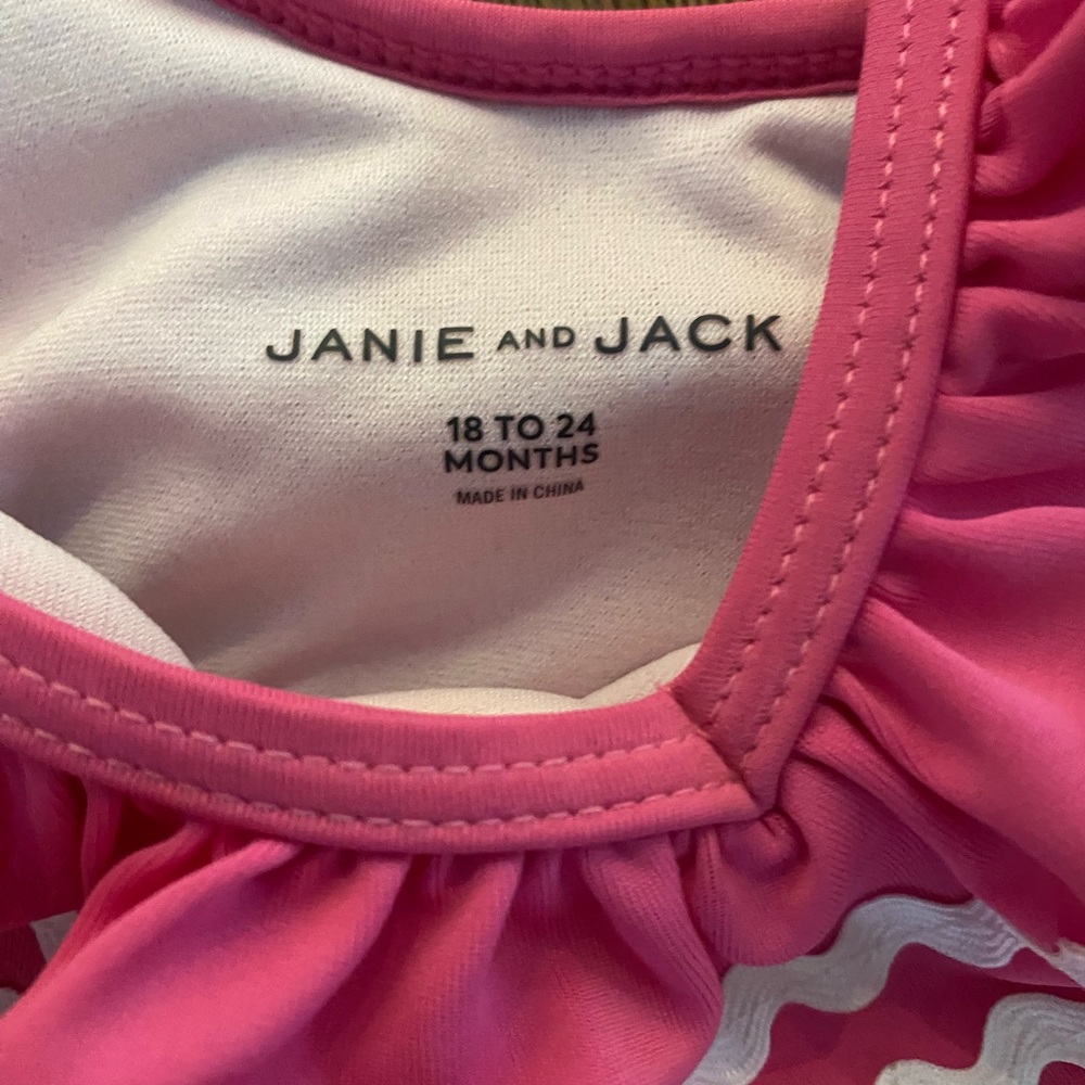 Janie and Jack Recycled Ric Rac Ruffle 2-Piece Swimsuit - Picture 4 of 7